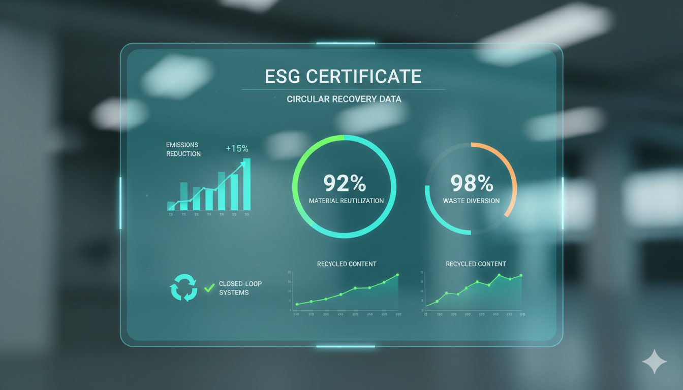 Circular recovery data certificate visualization