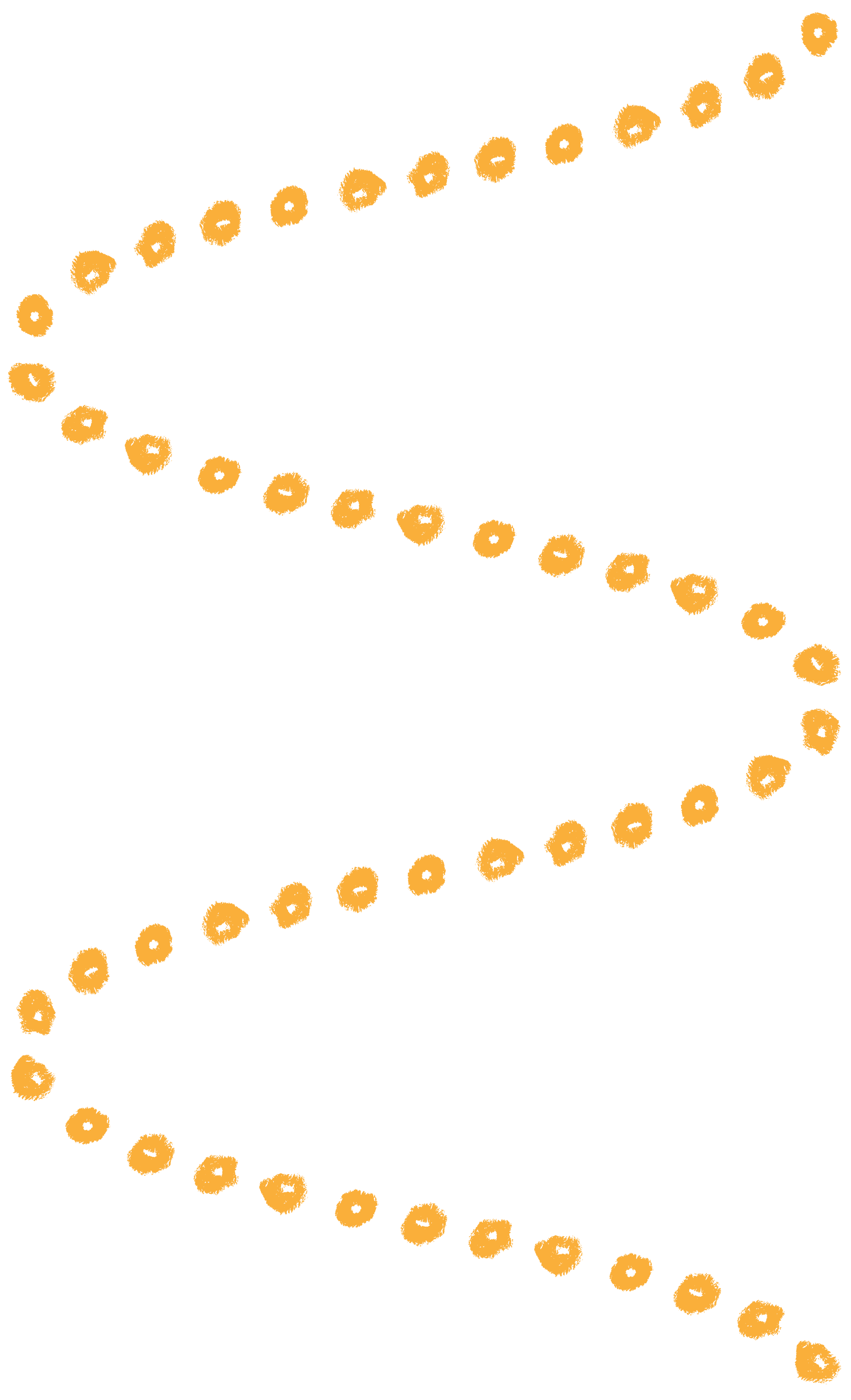 A curved pattern of yellow dots.