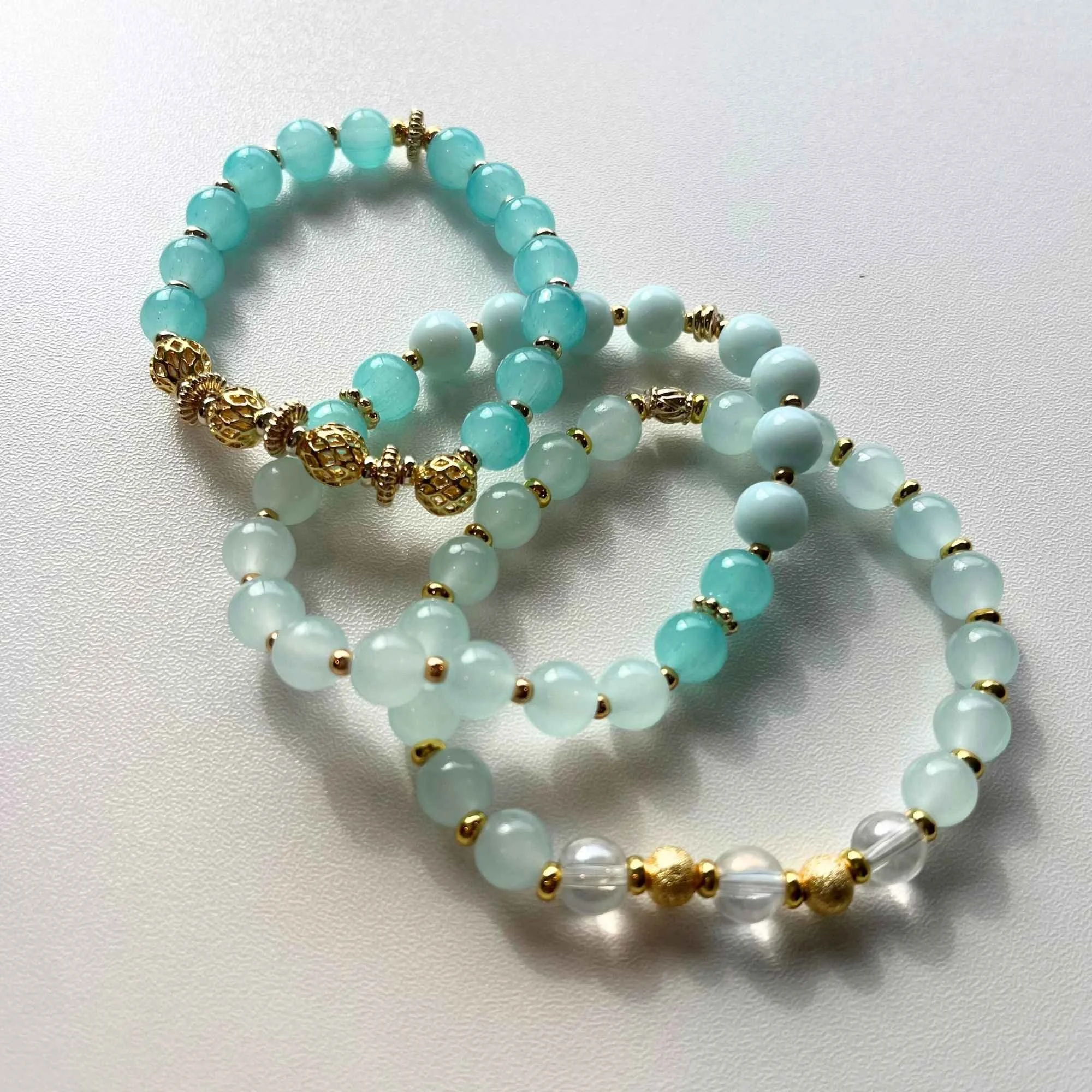 Throat Chakra Bracelet Trio Set