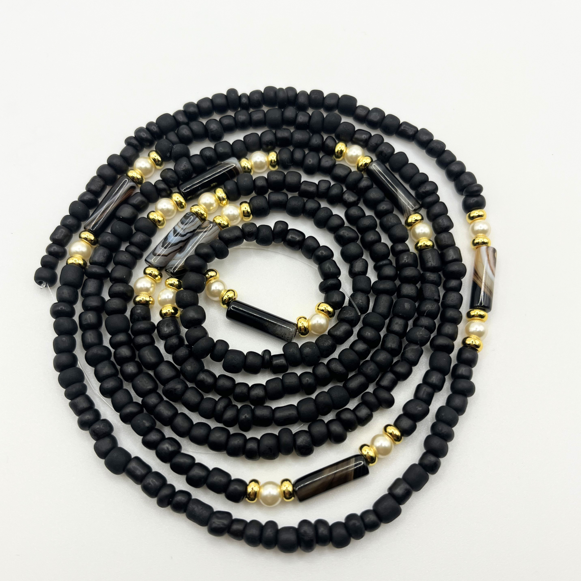 Midnight Pearl Protection Waistbeads