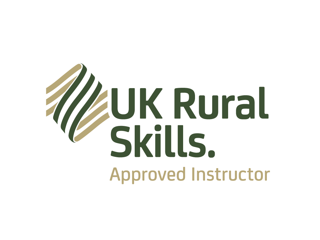 Logo for UK Rural Skills, with text indicating 'Approved Instructor'.
