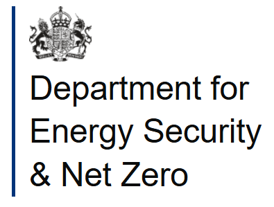 Department for Energy Security & Net Zero logo with official crest at the top.