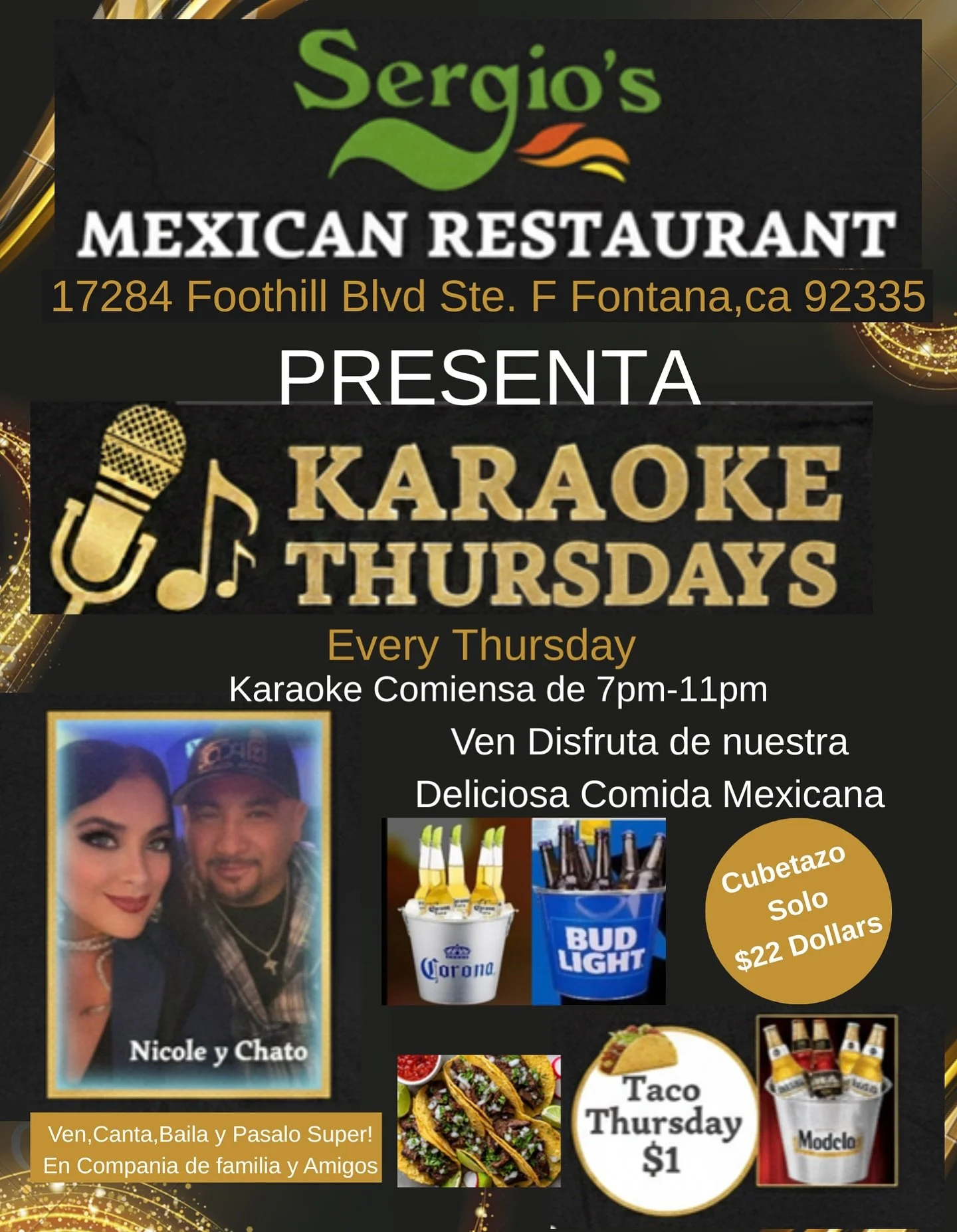 La noche se puso buena otra vez! 
It&rsquo;s Karaoke Thursday at our place. Starts tonight from 7PM to 11PM!
Sing your coraz&oacute;n out, enjoy our street tacos, and grab a beer bucket for only $22!! 
Nos vemos esta noche, familia! 

#KaraokeThursda