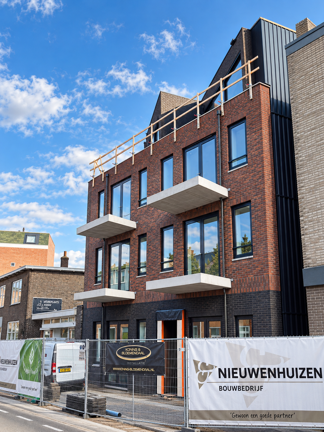 Renovatieproject van Bouwbedrijf Nieuwenhuizen in Beverwijk waar tijdelijke stroom werd ingezet voor bouwkachels.