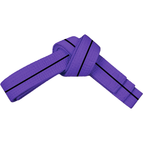 PAMA - Purple and black stripe, martial arts belt tied up.