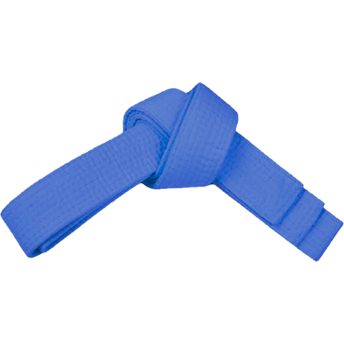 PAMA - Blue martial arts belt tied up.