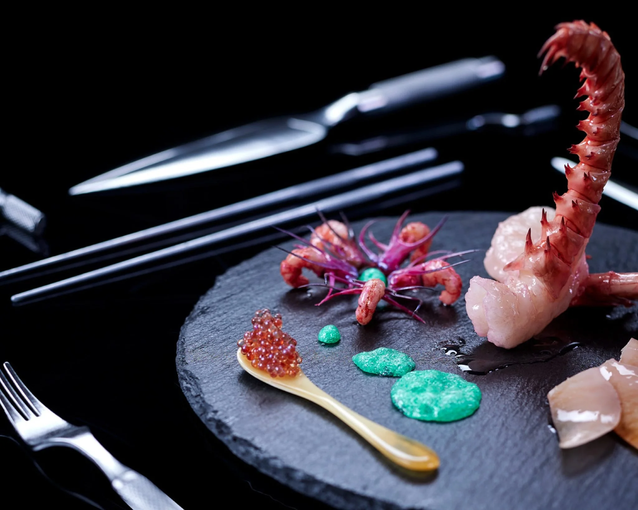 Cambrian Sushi 🍣
Once the idea for Time Travellers&rsquo; Guide to Gastronomy matured, we made this Cambrian sushi platter.
Swipe to see more &mdash; and get the recipe here:

Ingredients:
&middot; Foam from Takkakawia sponge &ndash; 4 delicate fron