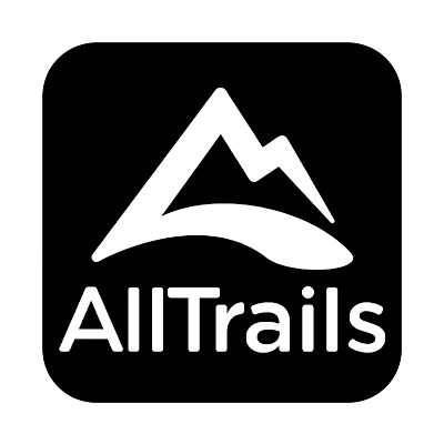Logo with a mountain graphic and the text "AllTrails" beneath it.