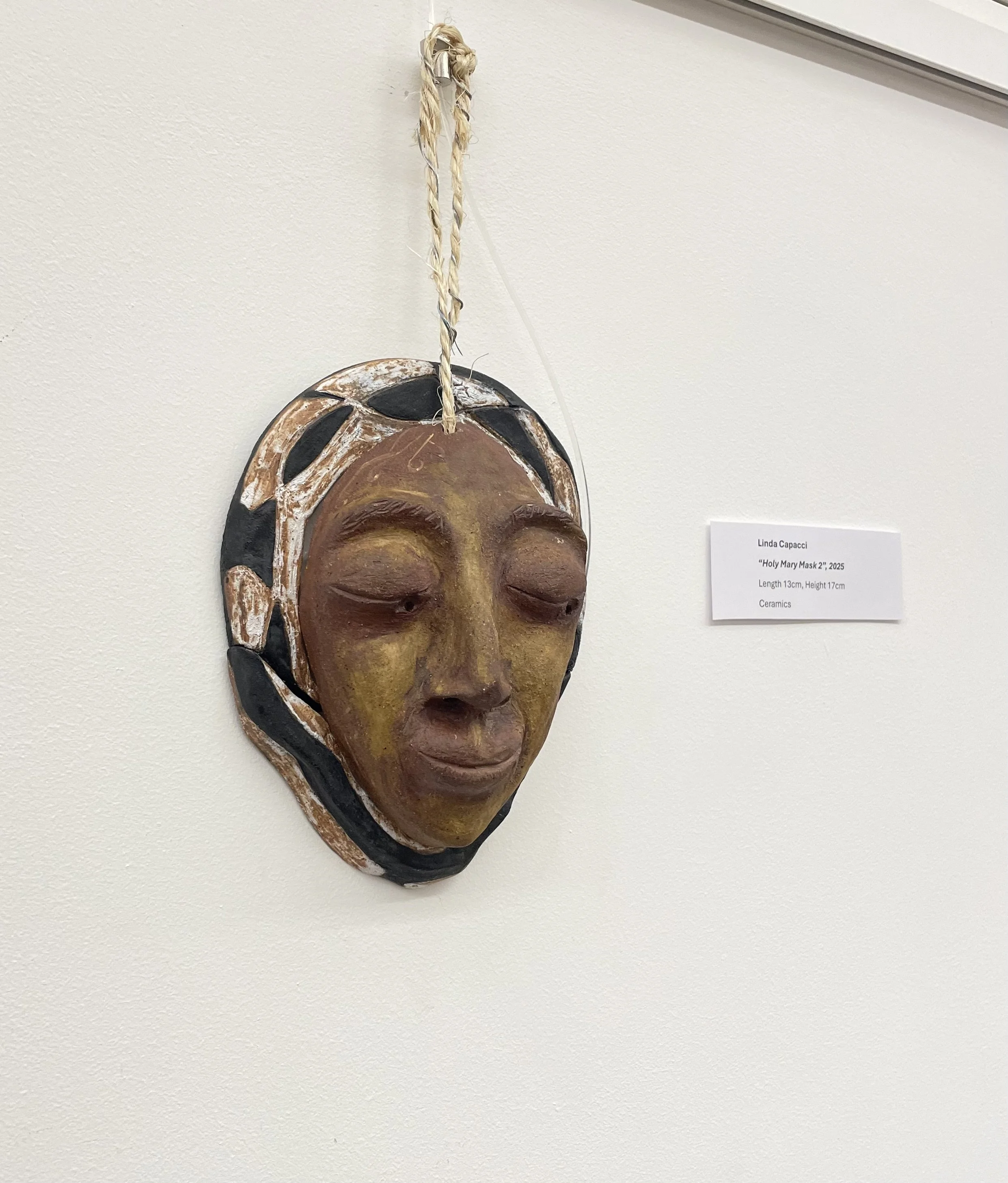 Mask, Title "Holy Mary Mask 2", 17cm x 13cm, Ceramics 
