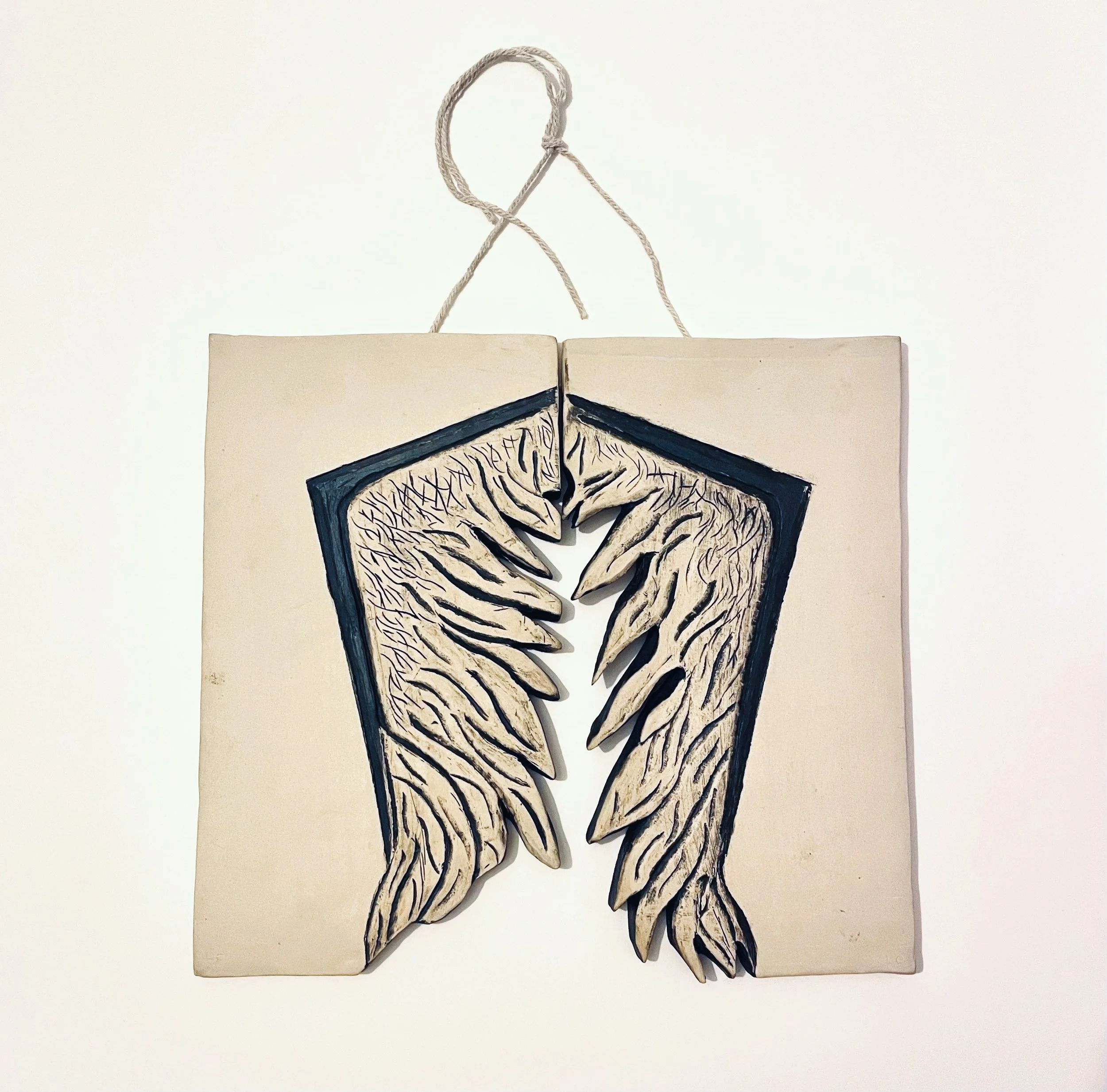 Ceramics, Title "Wings with Me", Dimensions 23cmx25cm, November 2025