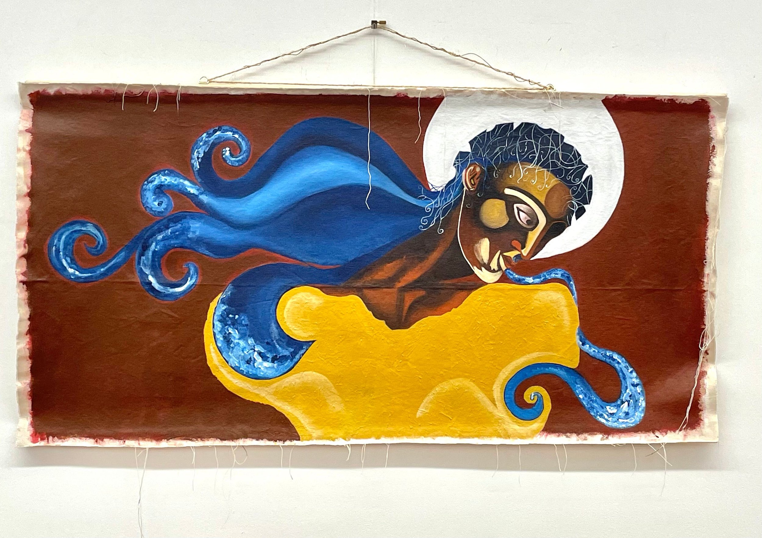 Painting, Title “Maternal Gaze”, Dimensions
Length 111cm, Height 58cm, Acrylic on canvas, July 2025