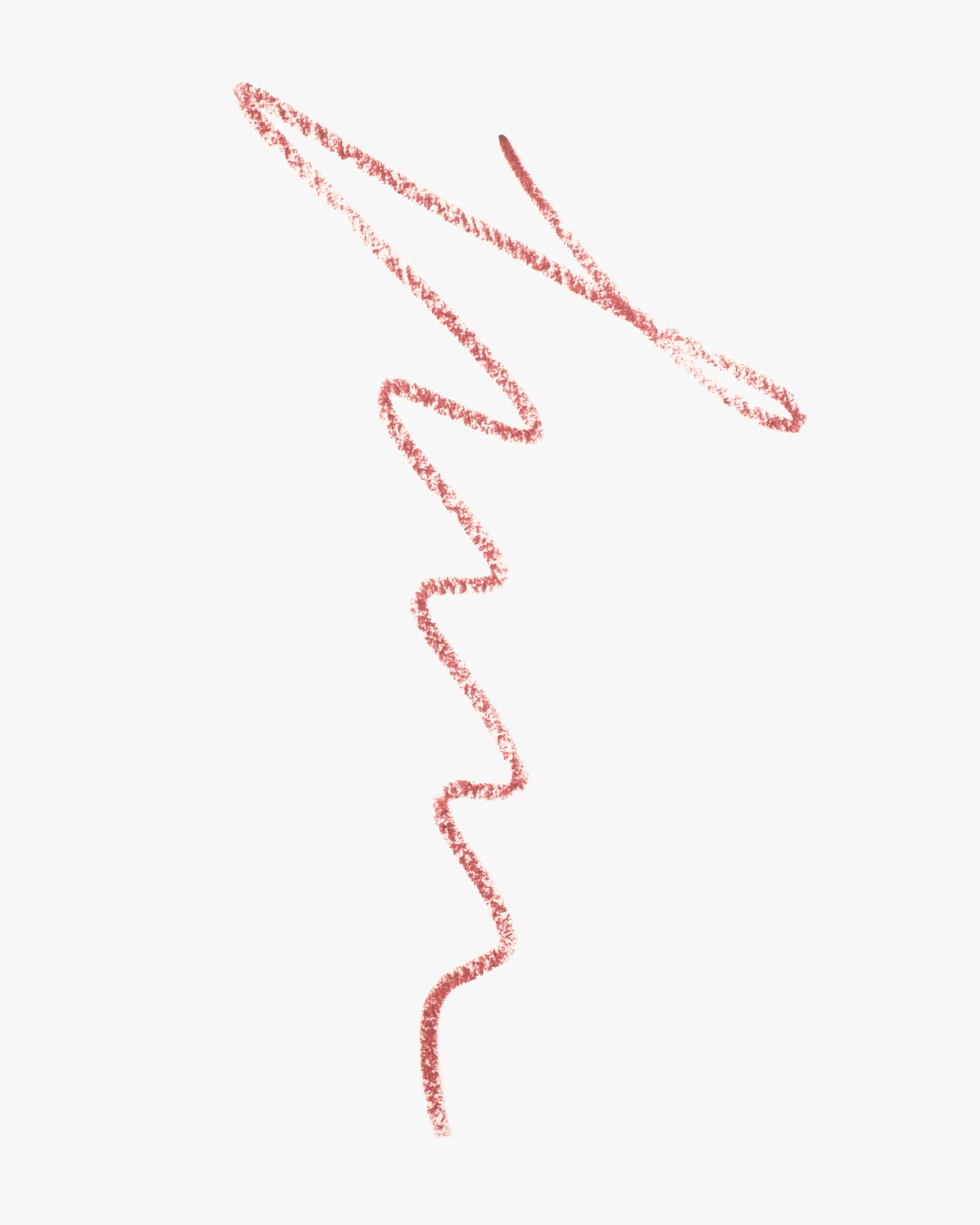 A jagged, pinkish-red line resembling a lightning bolt against a light gray background.