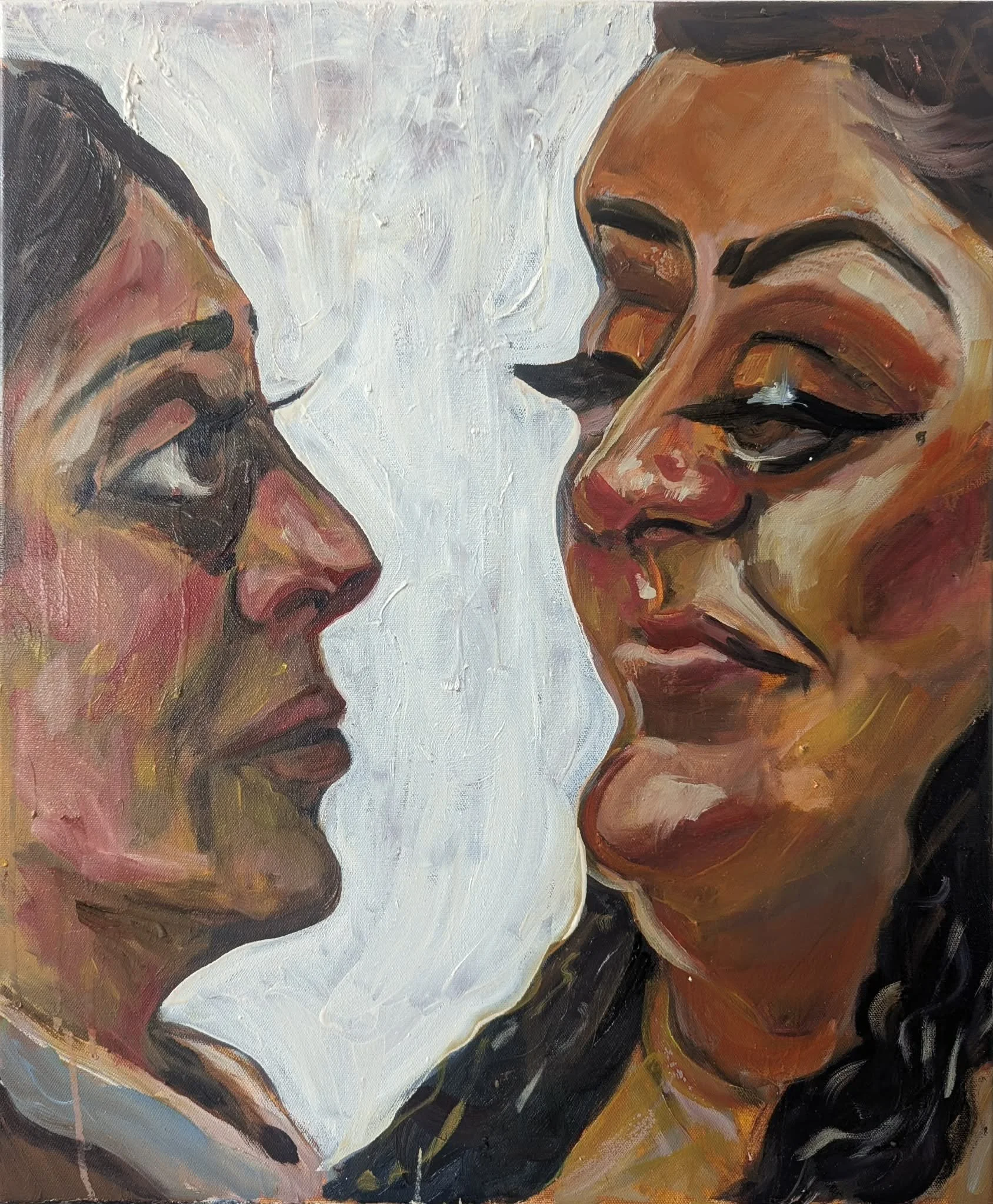 ‘Two Lionesses’ Oil on canvas