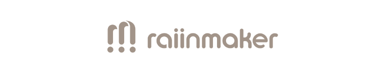 Rainmaker logo with stylized text and icon on a black background.