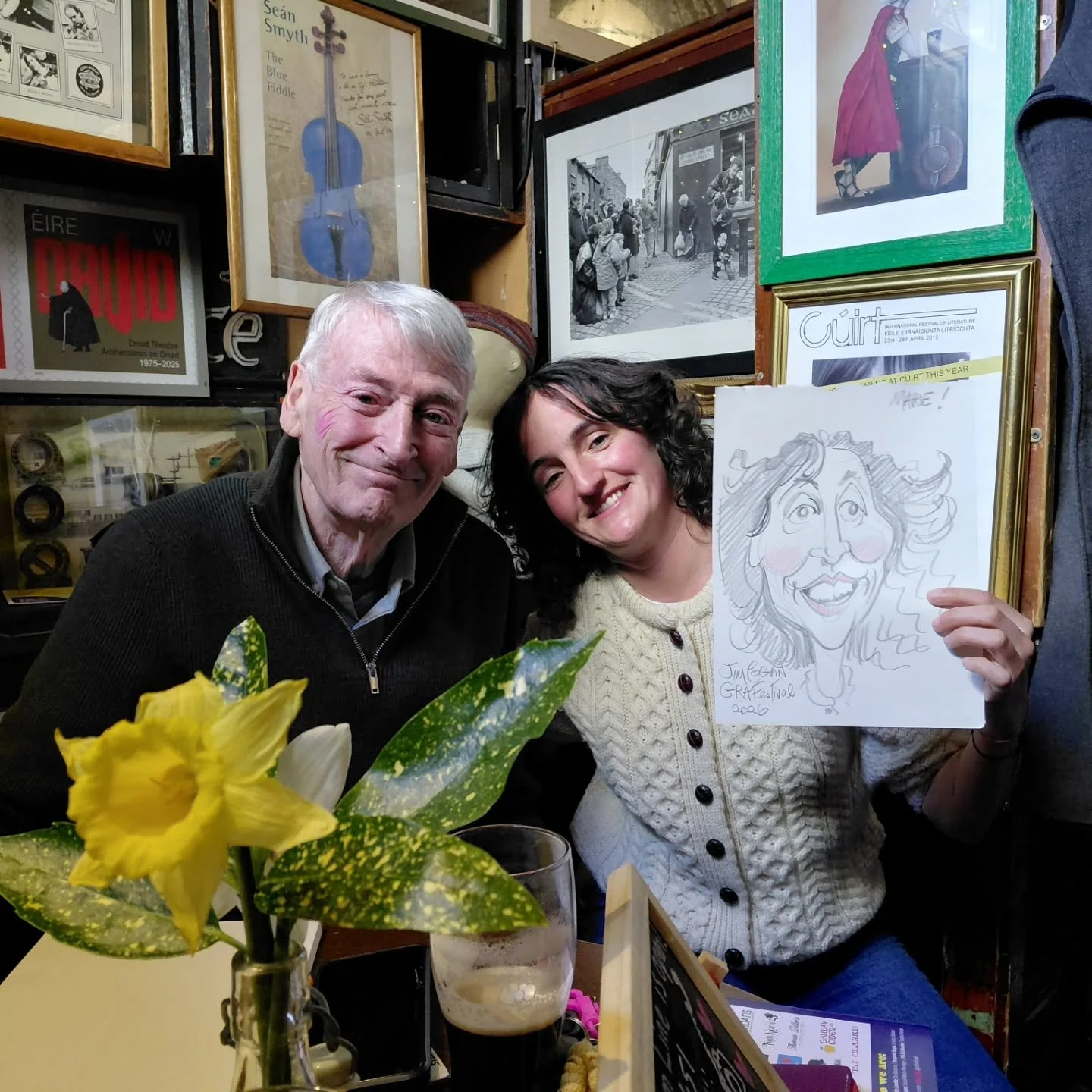 Lovely weekend at the @grafestival organised by the amazing @margaretnolanartist . Three epic days of workshops, spoken word, and comedy.

I even got to swap seats for once and have my caricature done by the talented cartoonist Jim Cogan! Got to know