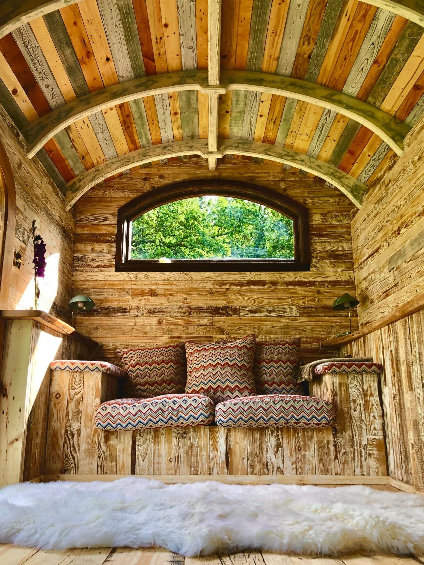 Pallet-clad interior