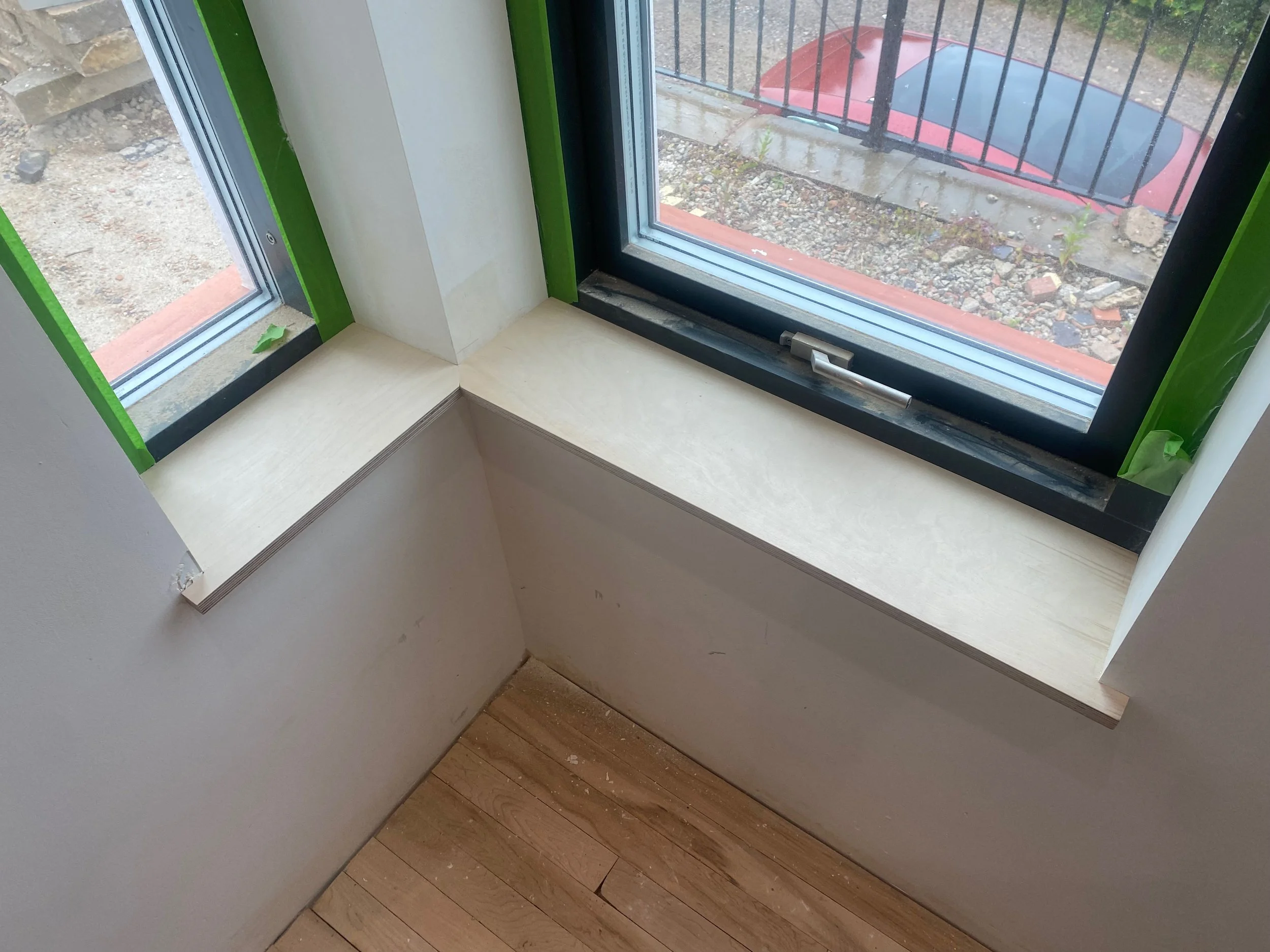 Birch plywood window sills
