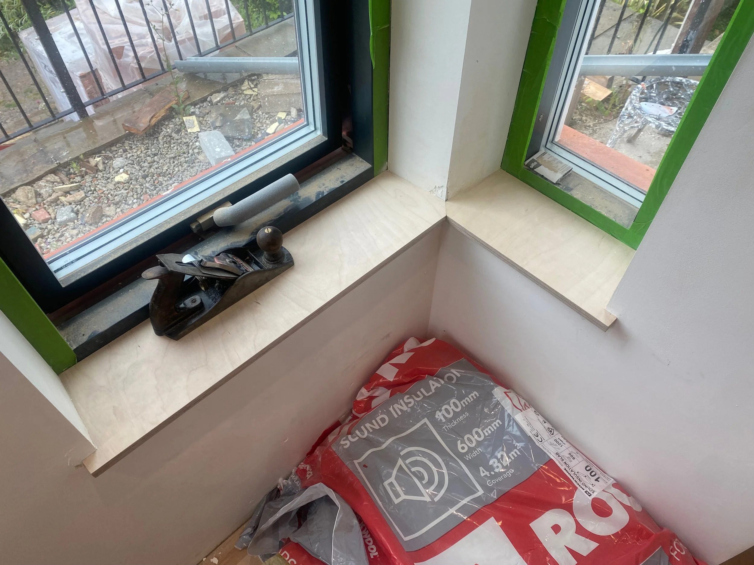 Birch plywood window sills