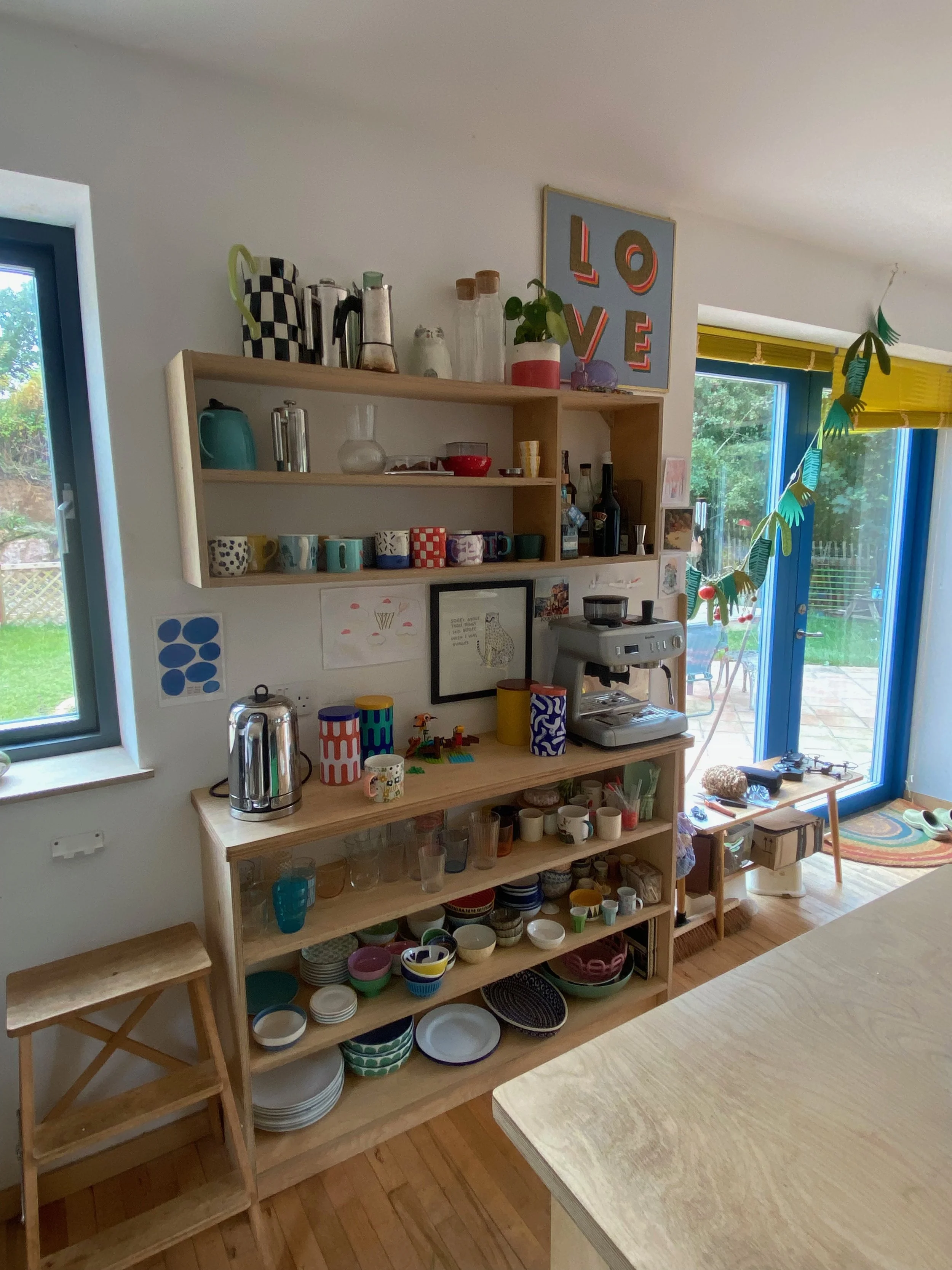 Birch plywood shelving units