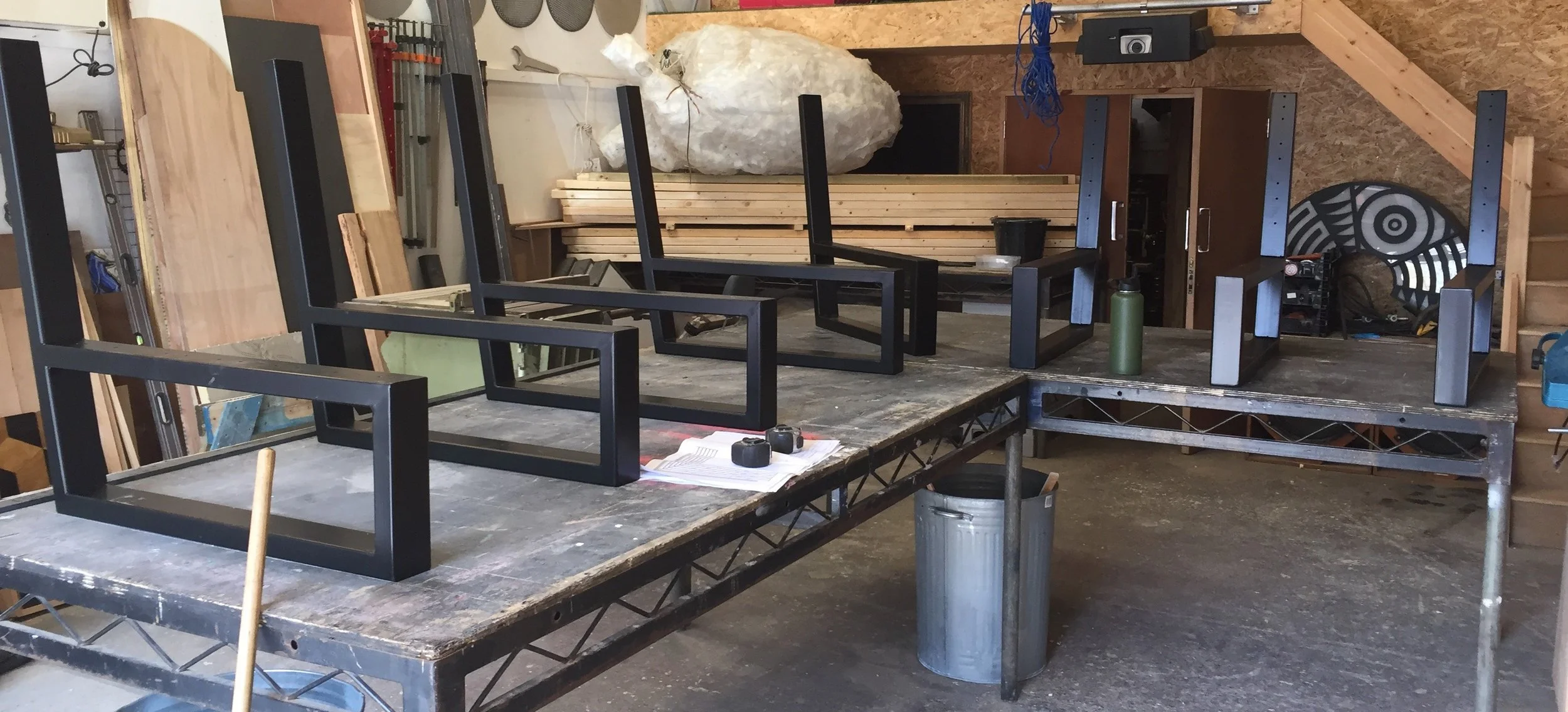Fabricated steel legs, powder coated