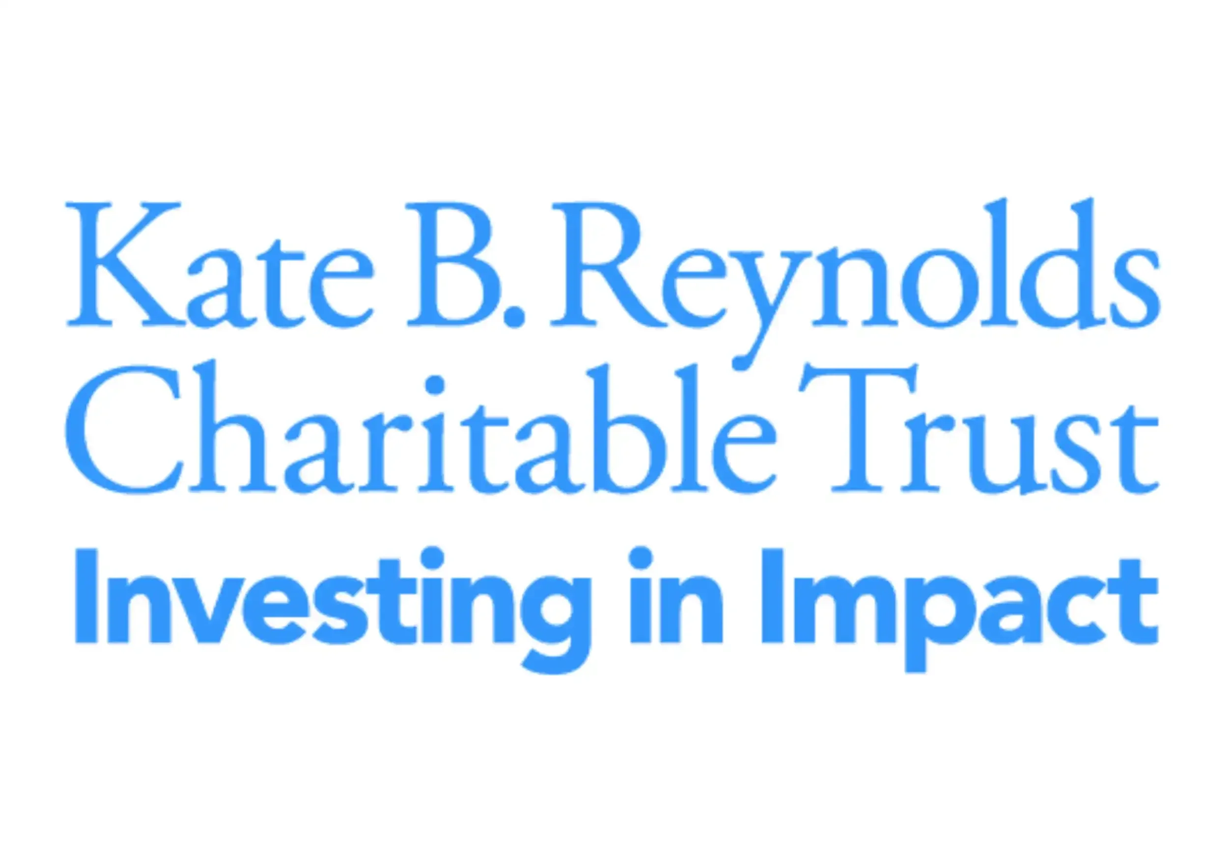 Kate B. Reynolds Charitable Trust logo with tagline 'Investing in Impact'.