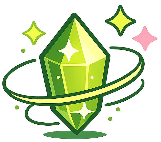 Illustration av kristall som symboliserar hållbara material för norrländskt klimat.