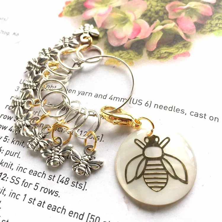 Knitting stitch markers 10 rings Julia's Bees