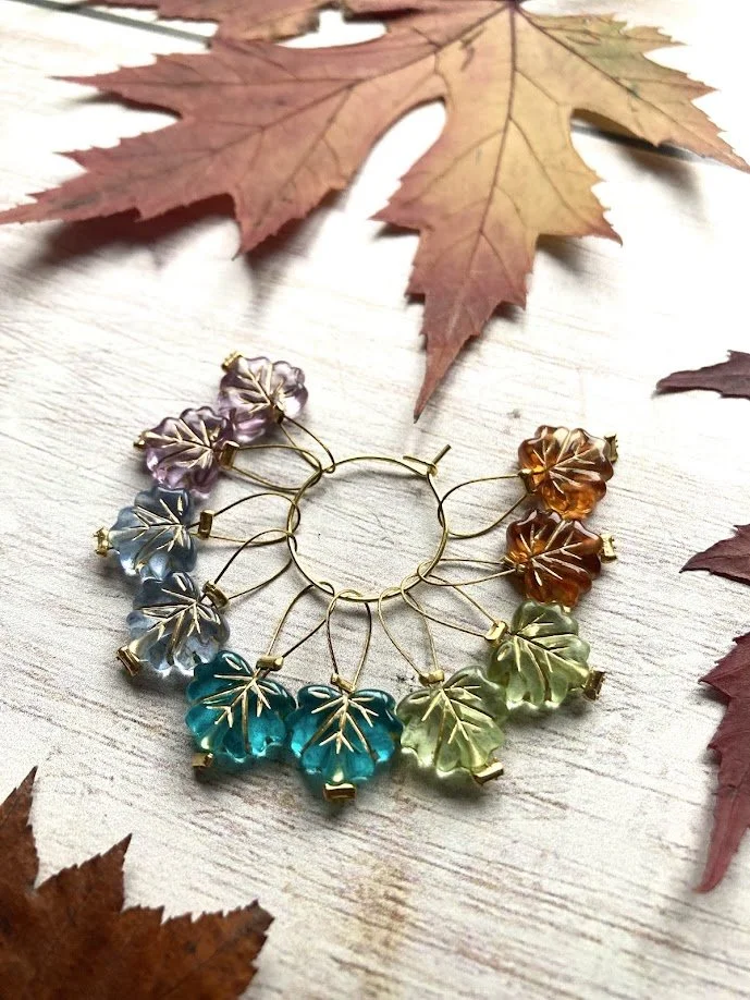 Loop Knitting Stitch Markers  Autumn Leaves set of 10