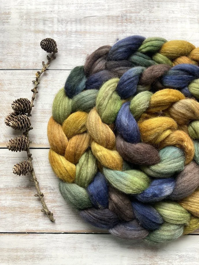 Polwarth LLama & Tussah Silk Spinning Fibre 100g The Greenwood