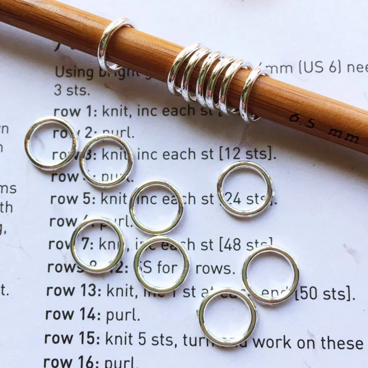 Stitch Marker Rings x20 fit 6.5mm snag free knitting
