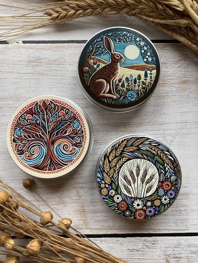 Round Tin for Notions Hares & Harvest