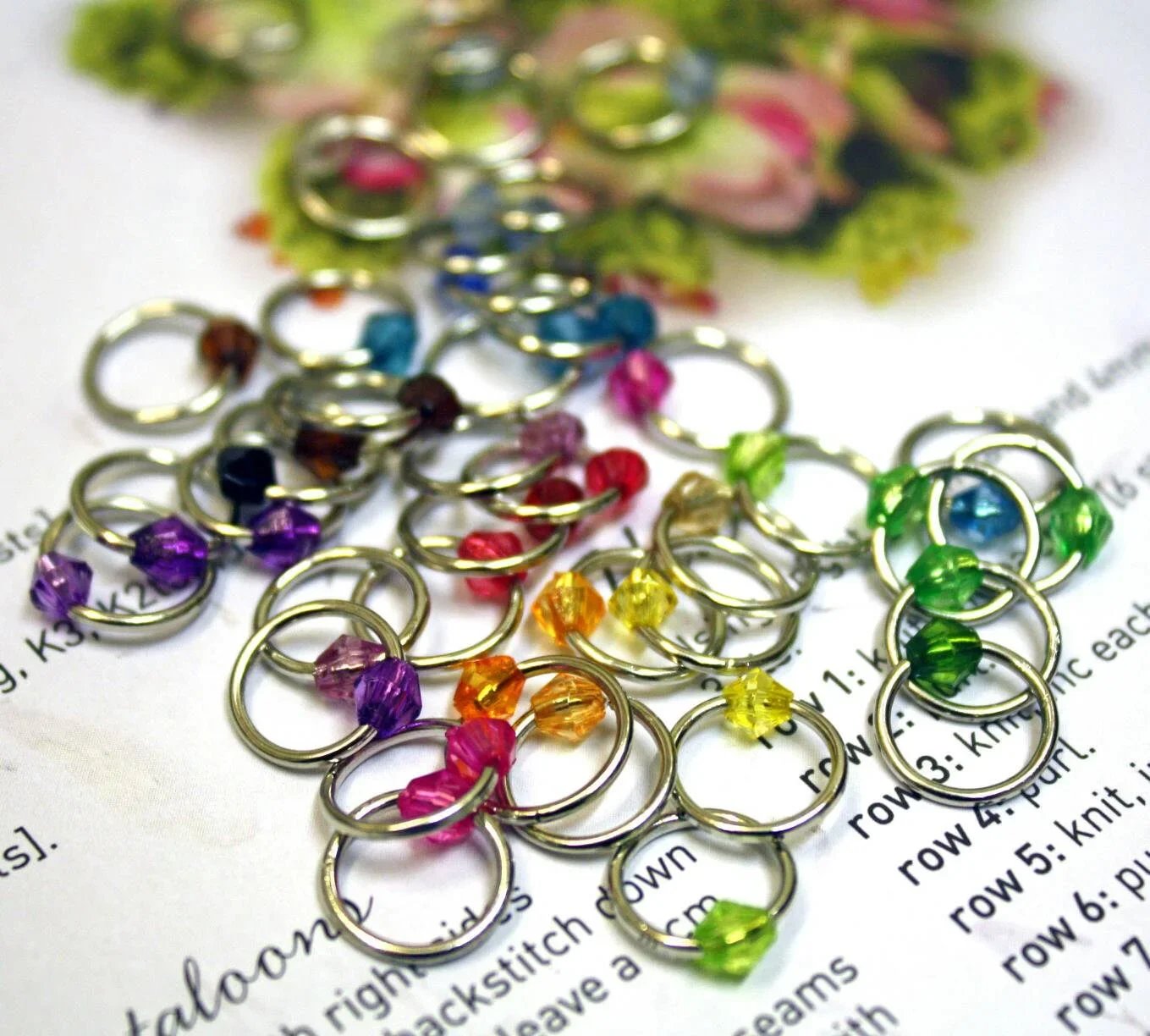 Ring stitch marker set of 40 for knitting shawls, socks, lace