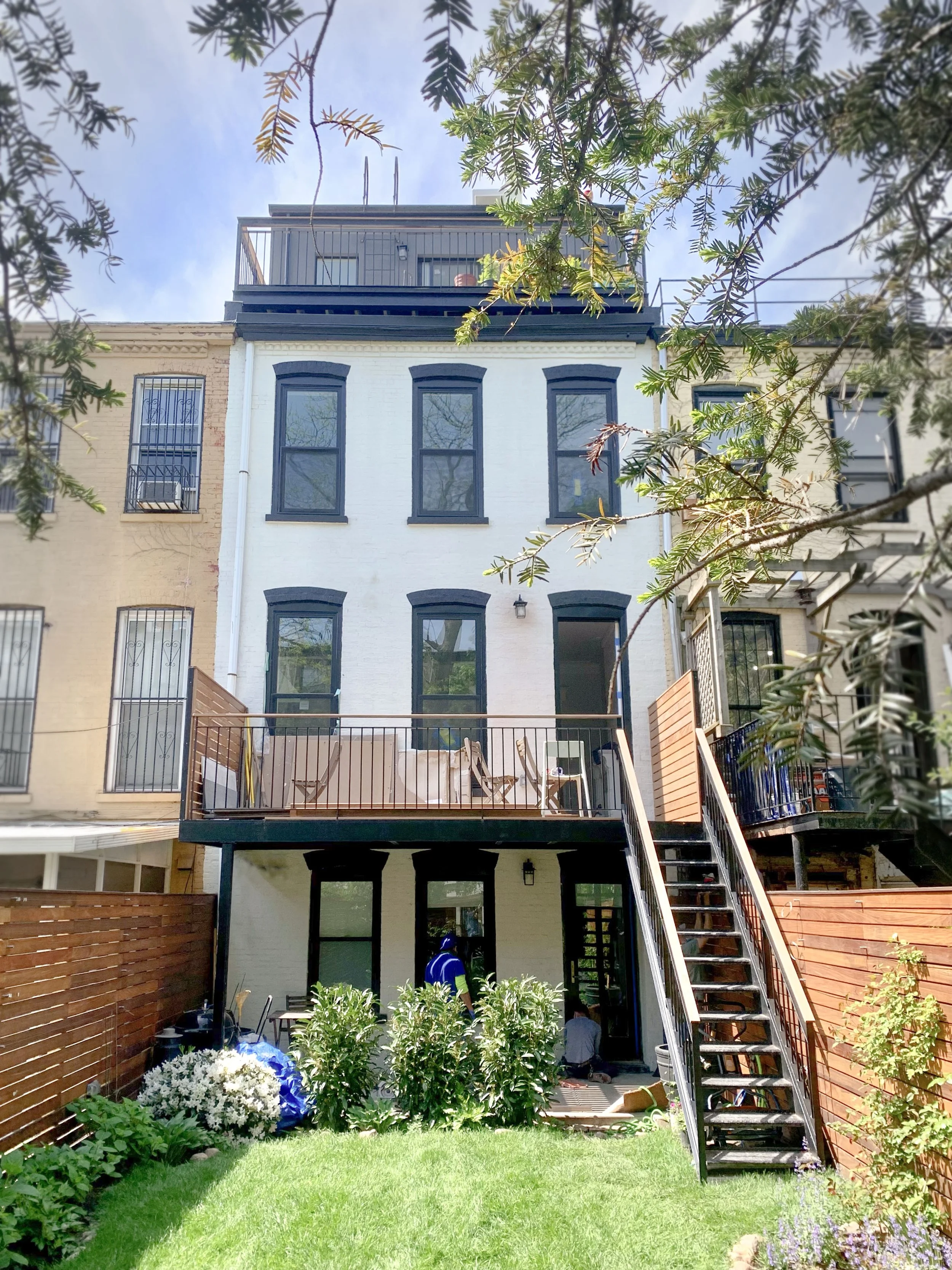 The new vertical extension has a setback from front and back