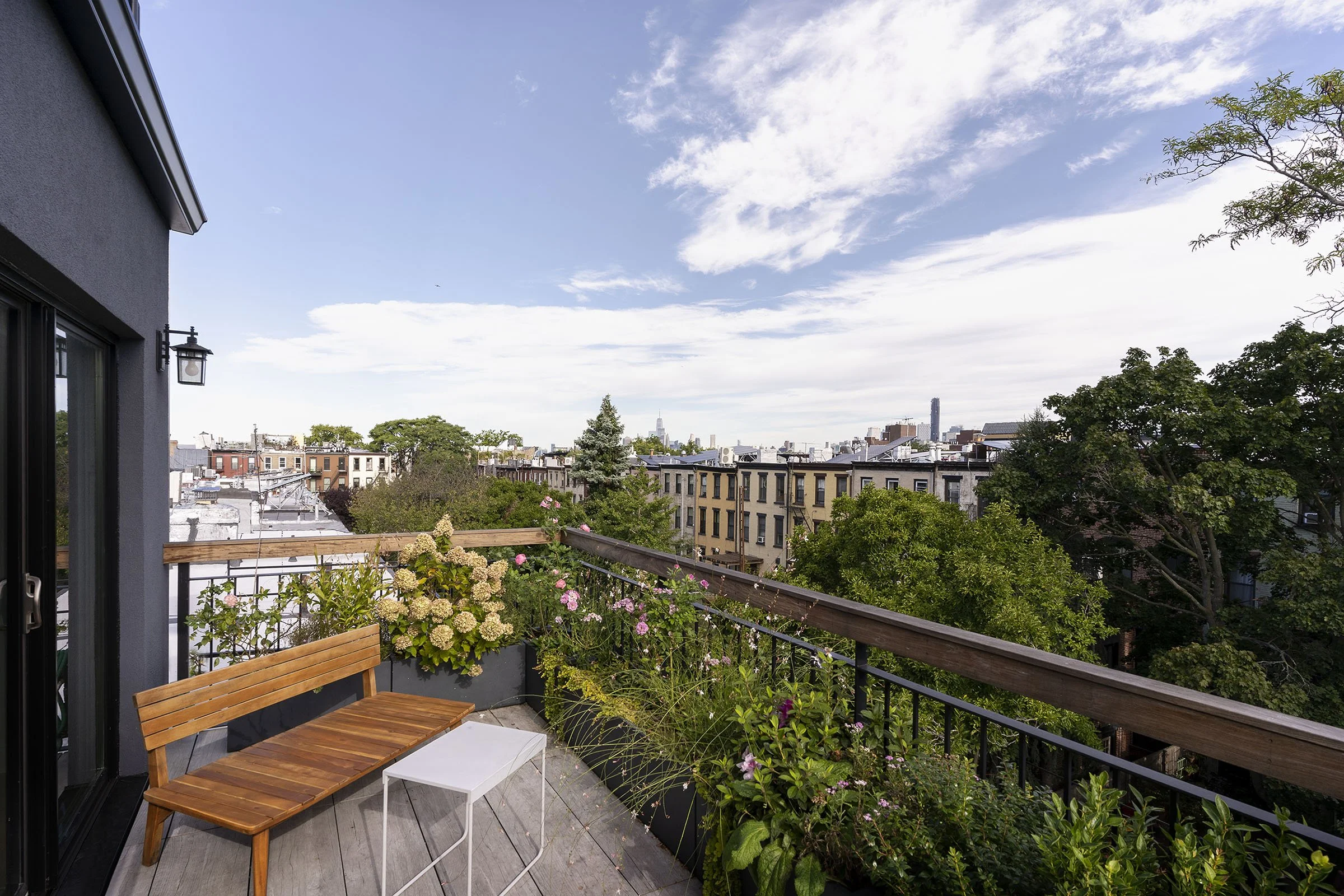 Rooftop balcony in a park slope brooklyn project that had a vertical addition to a brownstone that is landmarked