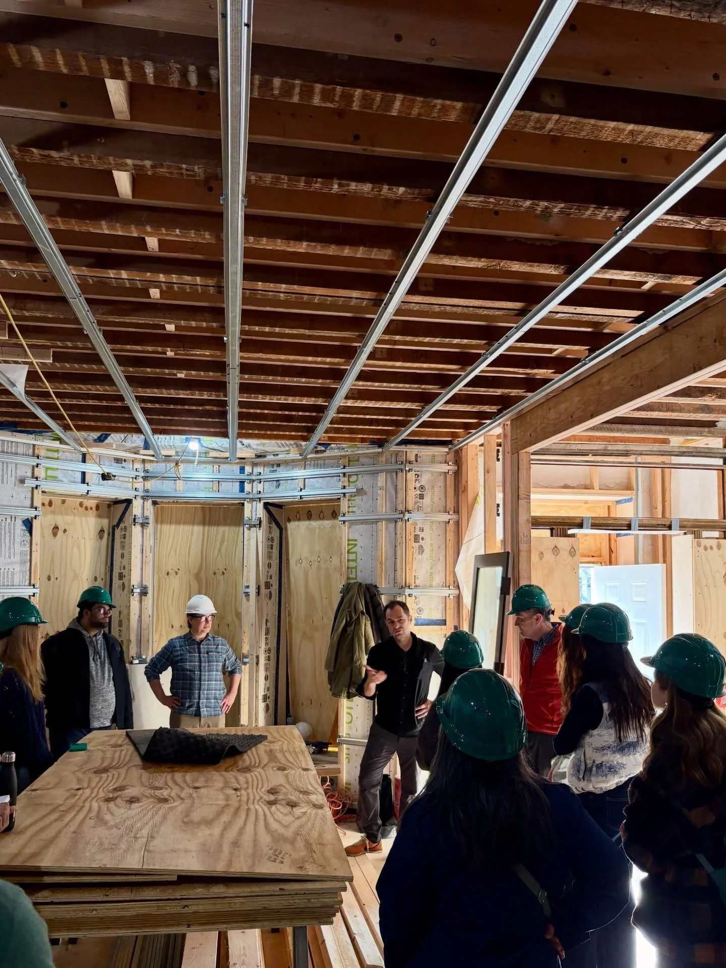 Yesterday we welcomed #pratt Institute&rsquo;s architecture students to one of our Brooklyn Passive House projects &mdash; a chance to see up close how these homes are designed and built. There&rsquo;s no substitute for standing inside a wall assembl