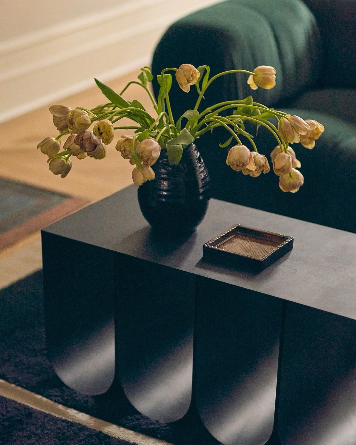 There&rsquo;s something about tulips past their peak.

Oculus House - Park Slope, Brooklyn. Architecture &amp; Interiors by reBuild Workshop  Photo by @tycole 
Styling by @katjagreeff 

#rebuildworkshop #reimagineresponsibly #brownstonerenovation  #B