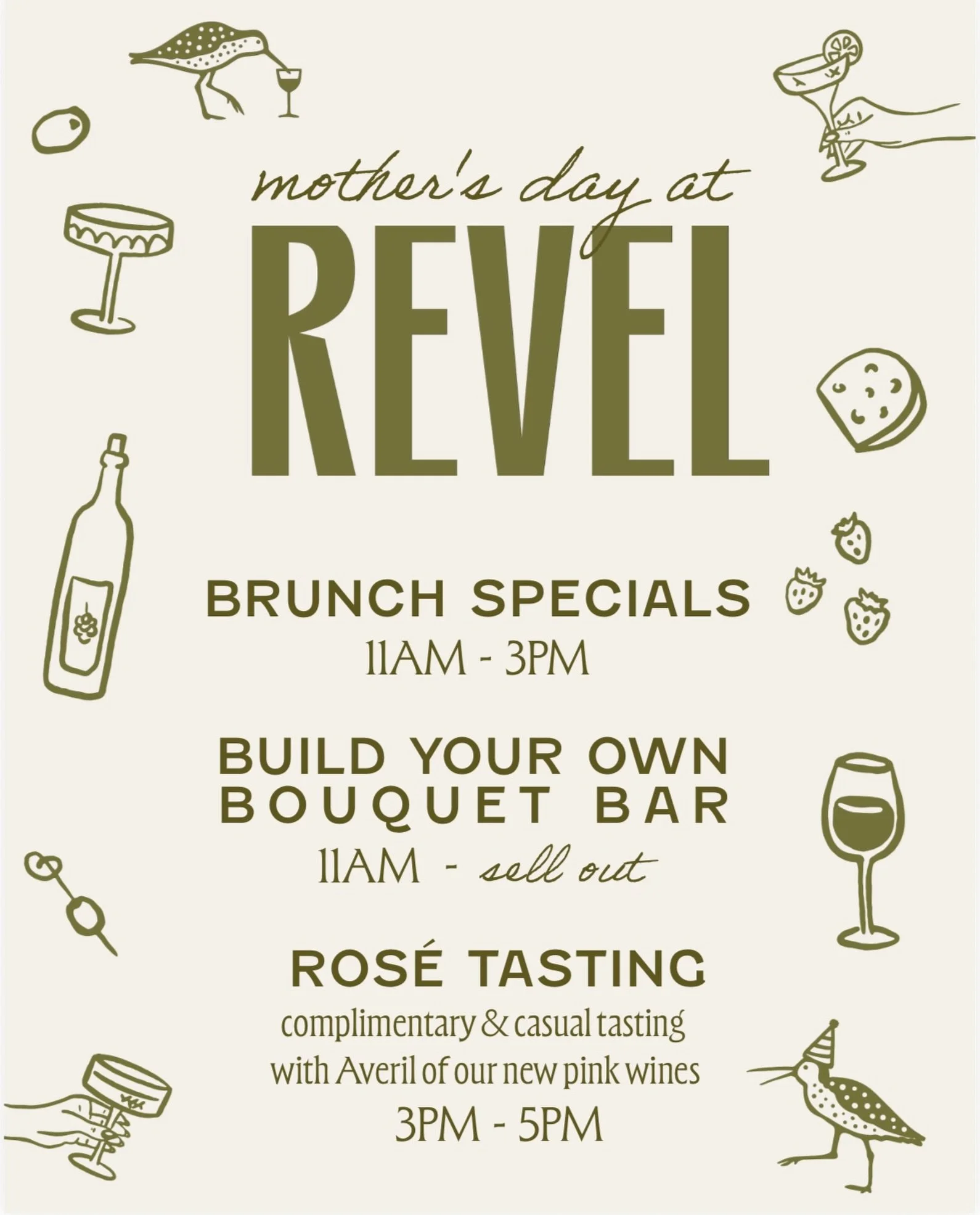 Come hang with us on Sunday, we&rsquo;ll be celebrating the moms all day!

Limited reservations available, give us a call to make one.