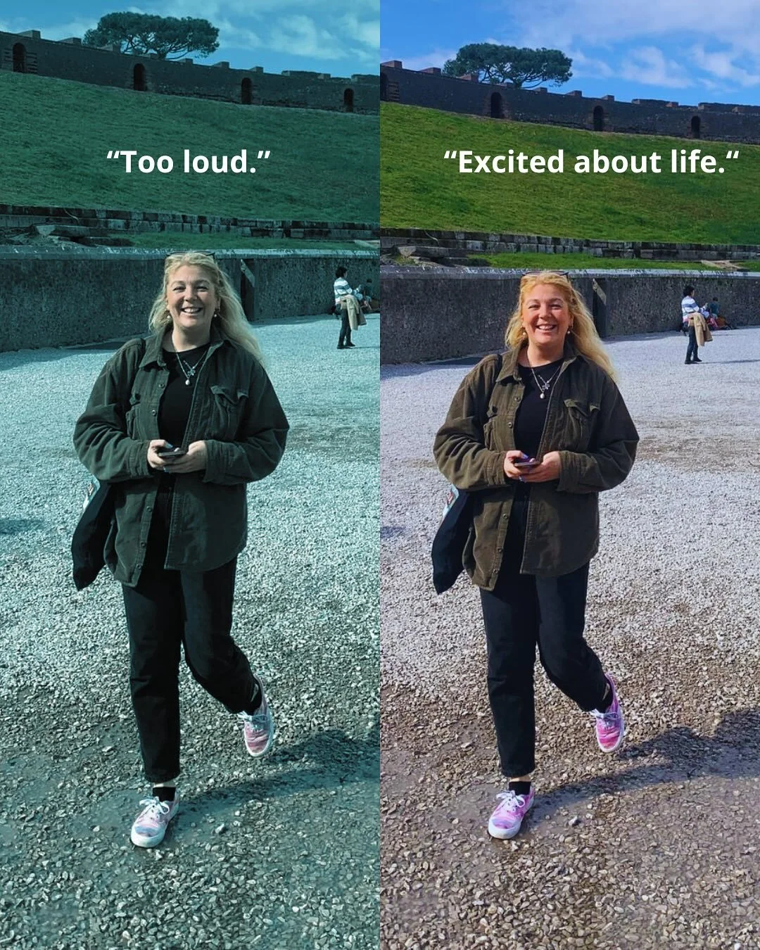 Everyone has a different view of you. 🪞

Some might see you as the bubbliest person ever, and others can see you as &ldquo;too much.&rdquo;

The most important thing is how you see yourself, and that is what actually matters. 

Looking at my old pho