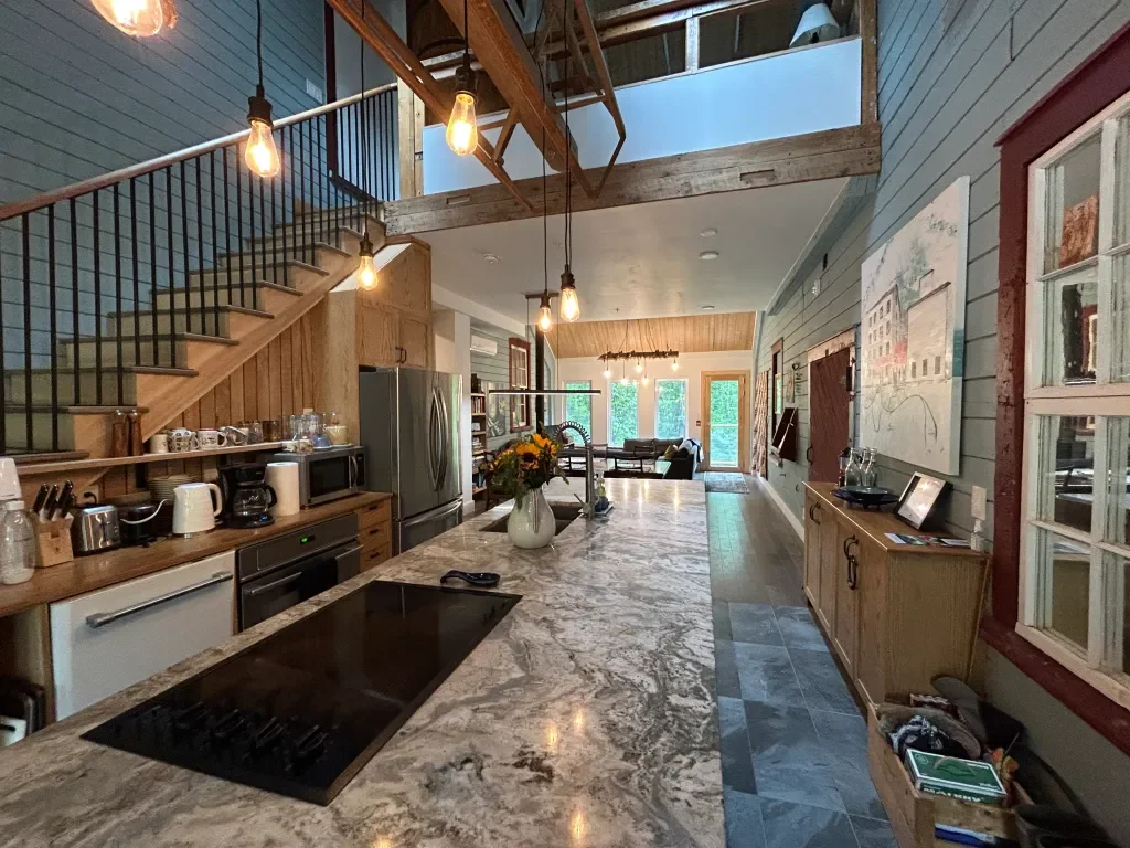 warm, welcoming interior space inside the retreat center designed for rest and connection during the infertility retreat