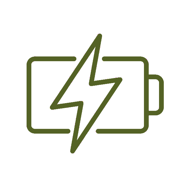 Battery with a lightning bolt symbol indicating low power or charging
