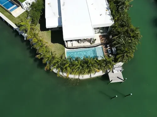 drone view of a house in florida