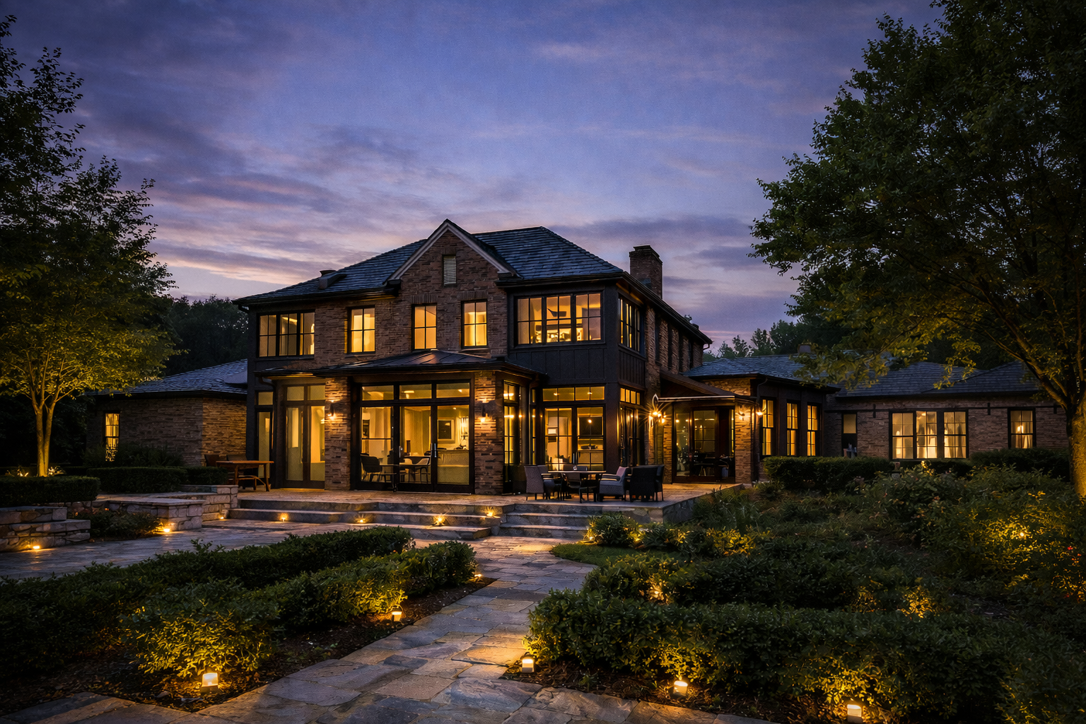 NGage-Properties-Group-Luxury-DUSK-EXTERIOR-Design-Build-Chevy Chase.