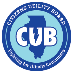 Light blue, dark blue, and white logo for the Citizens Utility Board.