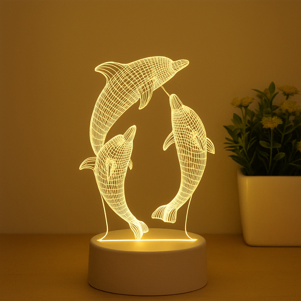 3DイルカLEDナイトライト