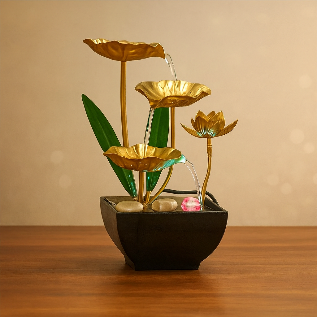 蓮のしずく　LED卓上リラクゼーション噴水