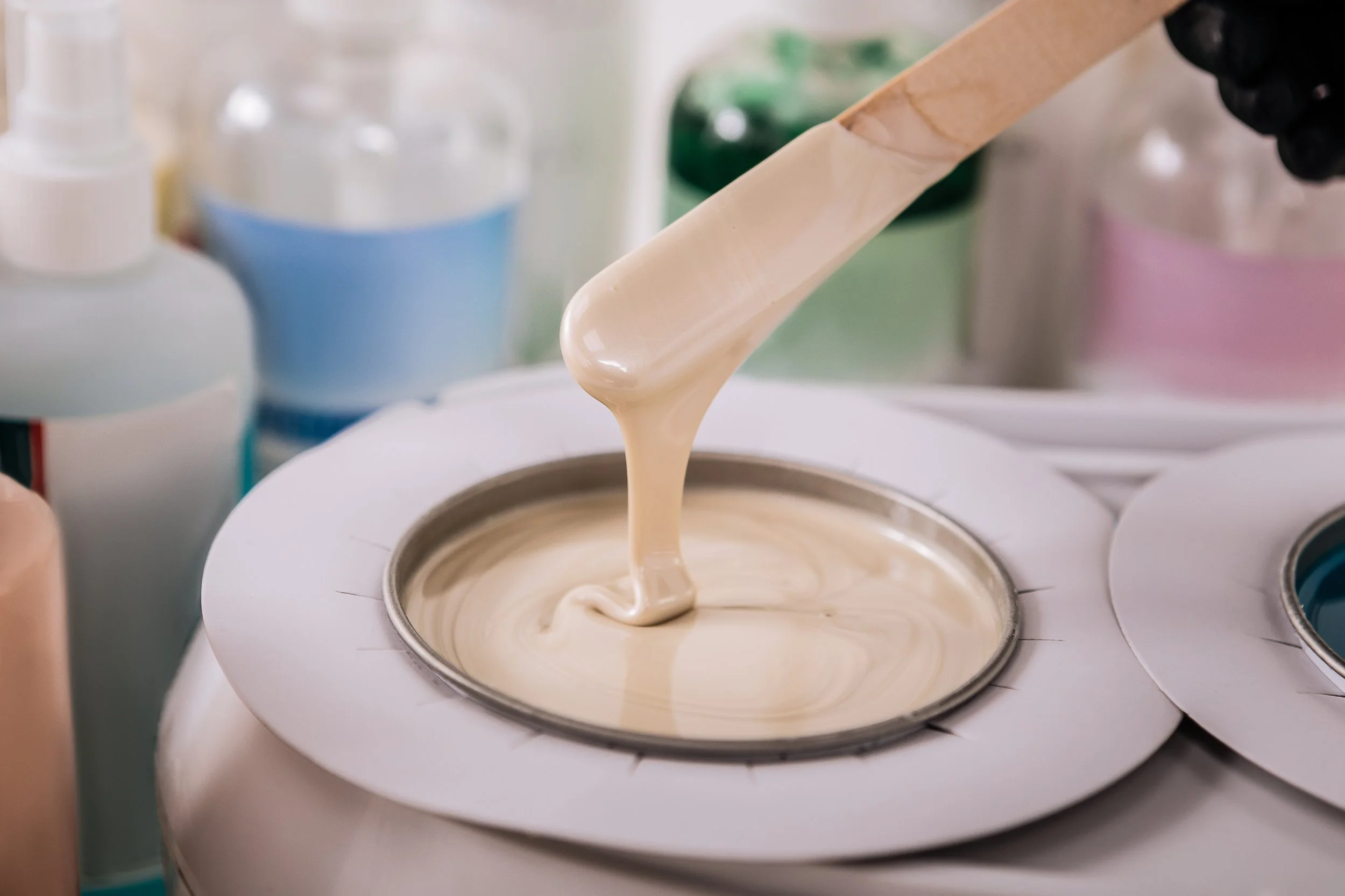 closeup of melting body wax, best brazilian waxing near me