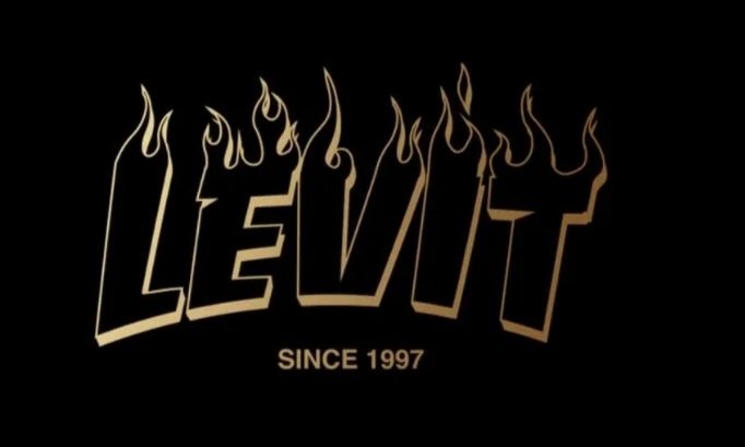 Le mot 'LEVI'T' écrit avec des flammes au-dessus, fond noir, mention 'SINCE 1997' en dessous.