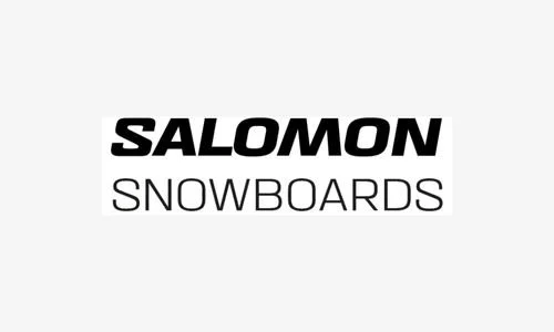Logo de Salomon Snowboards avec texte noir sur fond blanc.