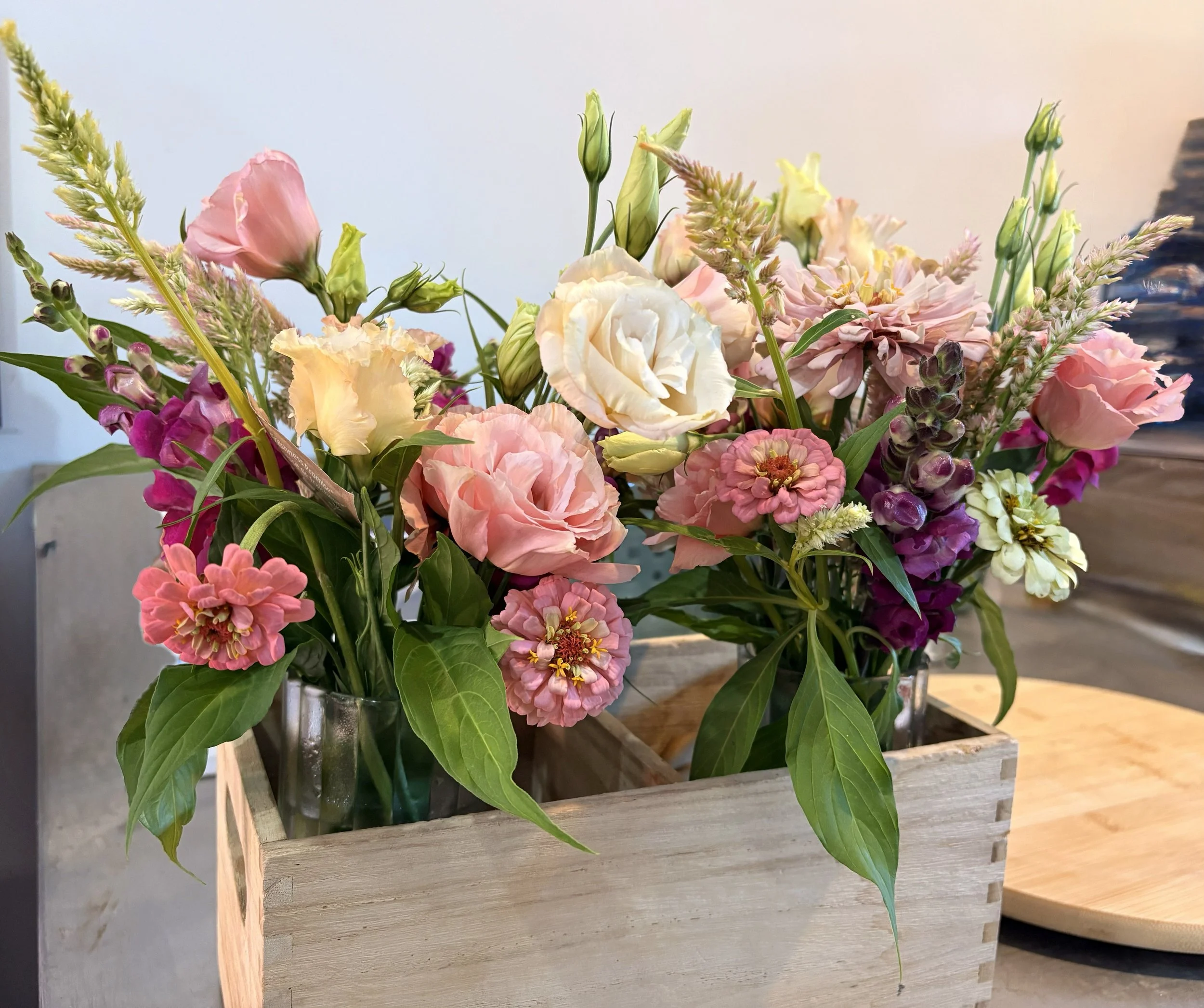 Lisi and zinnia arrangement.jpg