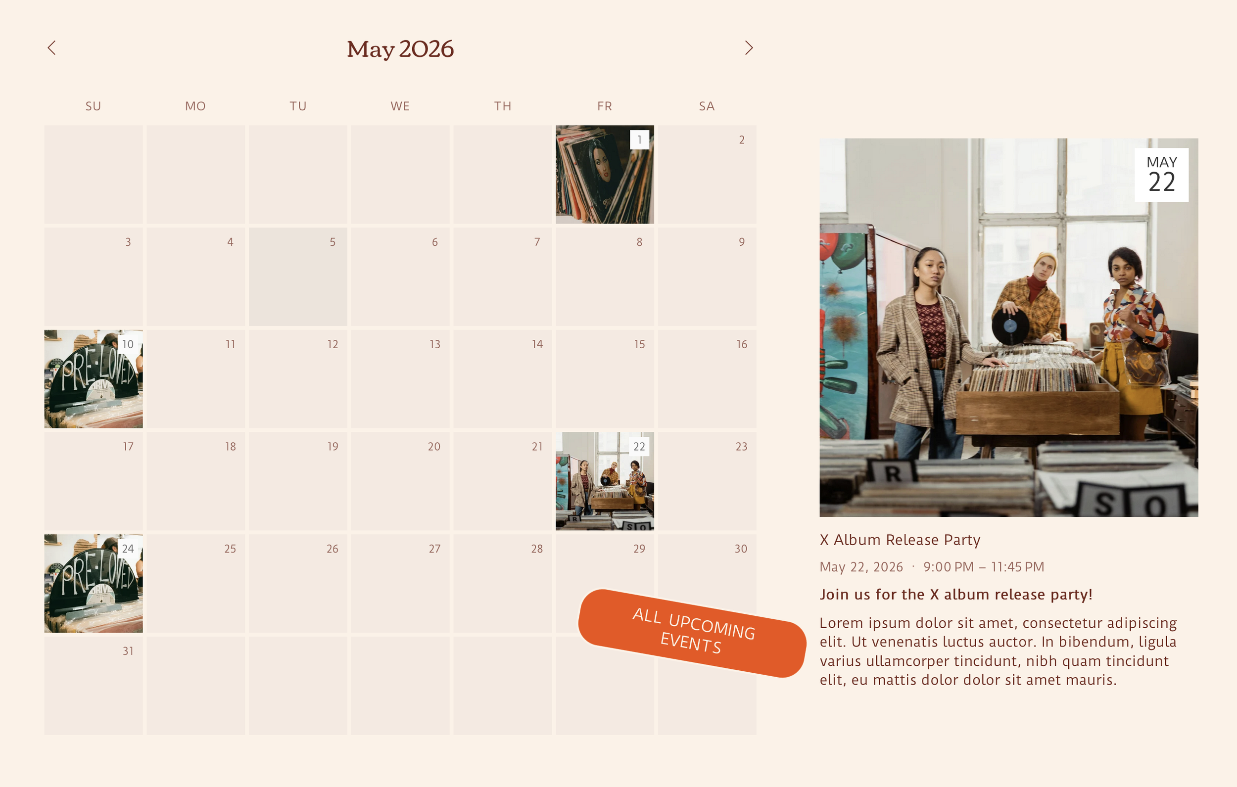 Calendar Block &amp; Featured Events
